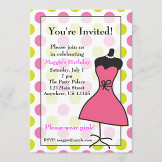 Invitations de mannequins roses et vertes