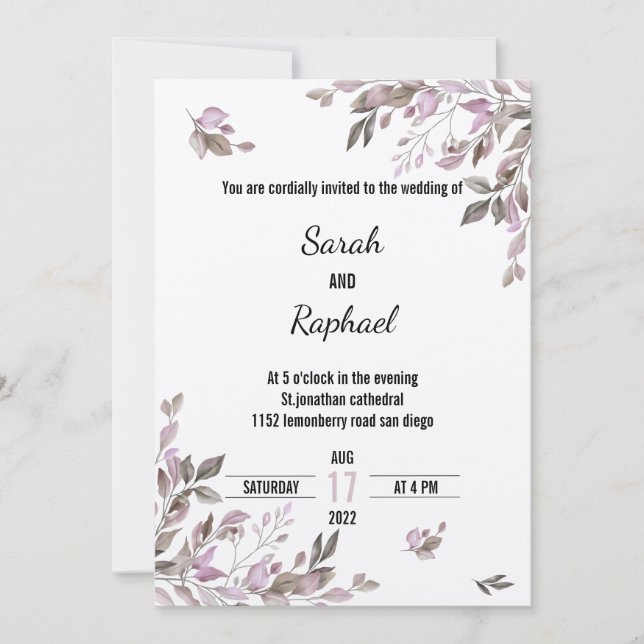 Invitations de mariage (Devant)