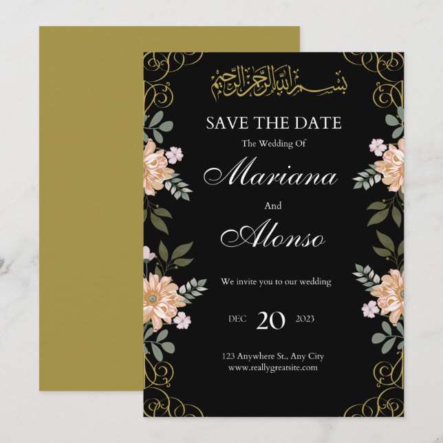 Invitations de mariage (Devant / Derrière)