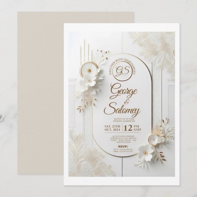 Invitations de mariage (Devant / Derrière)