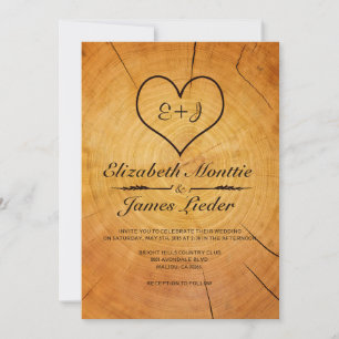 Invitations de mariage à anneaux d'arbre