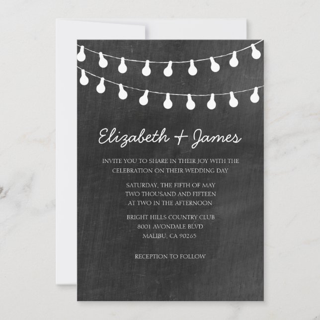 Invitations de mariage à cordes (Devant)