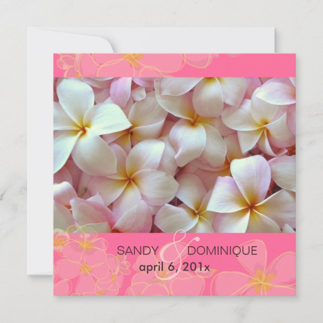 Invitations de mariage à la Plumeria (Devant)