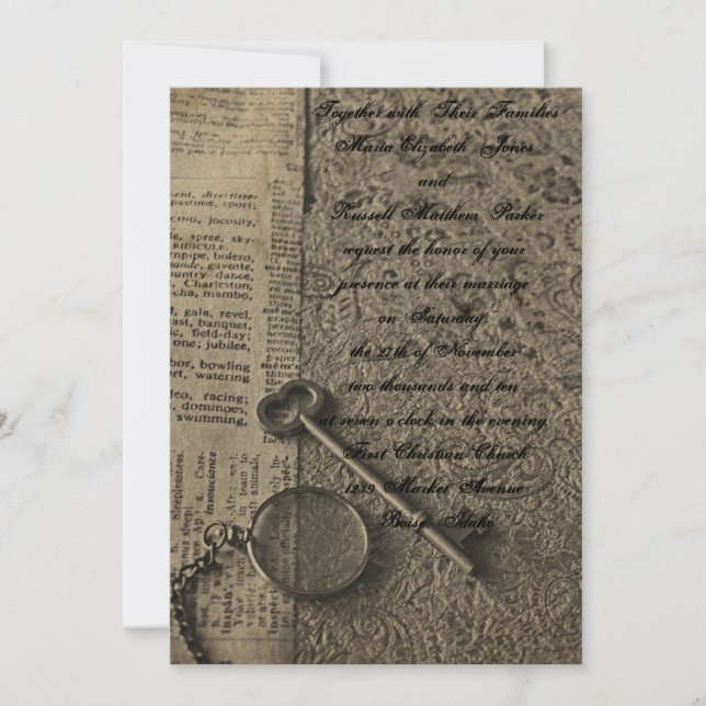 Invitations de mariage à la vapeur (Devant)