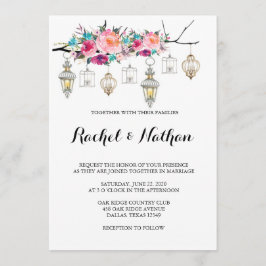 Invitations de mariage à lanterne rustique