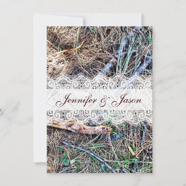 Invitations de mariage au Camouflage rustique (Devant)
