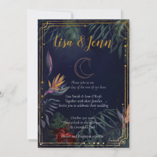 Invitations de mariage au clair de lune tropicale