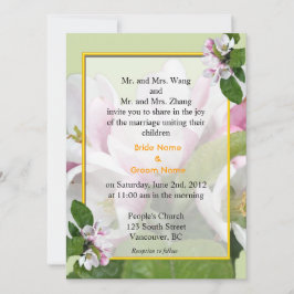 Invitations de mariage aux fleurs d'Apple