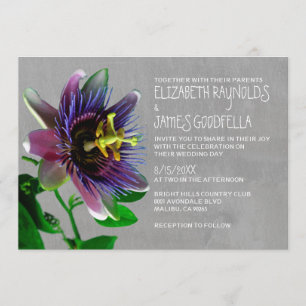 Invitations de mariage aux fleurs de passion