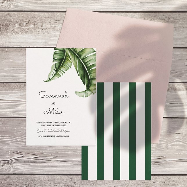 Invitations de mariage Banana Moderne du milieu du (Stripes can be any color! Add a colored envelope to complete the set.)
