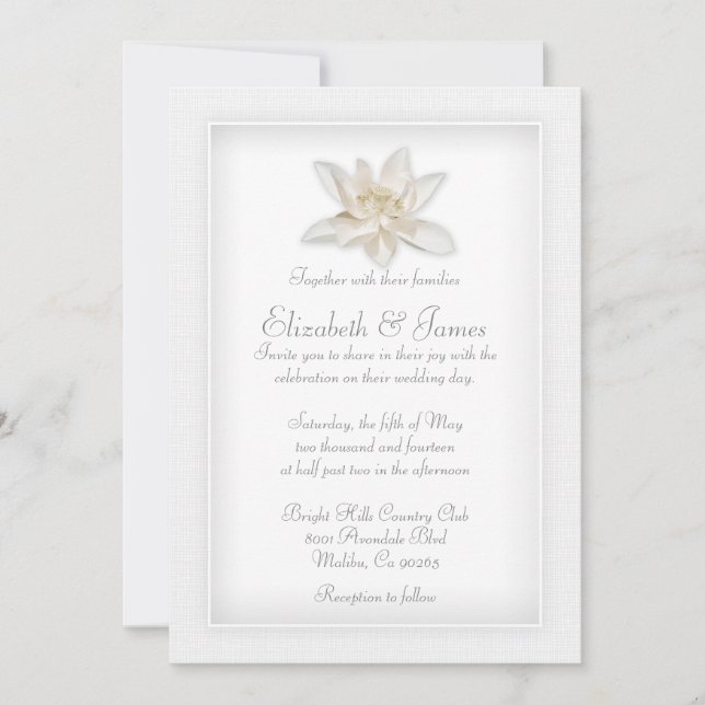 Invitations de mariage blanc (Devant)