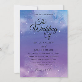 invitations de mariage bleu clair et violet