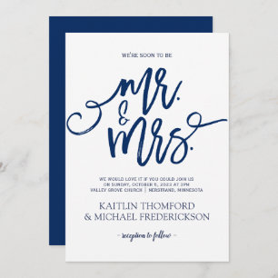 Invitations de mariage bleu marine - Script de bro