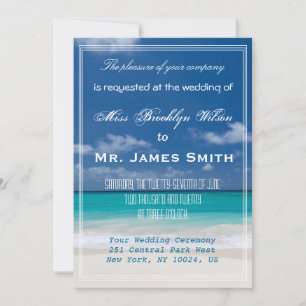 Invitations de mariage Blue Beach