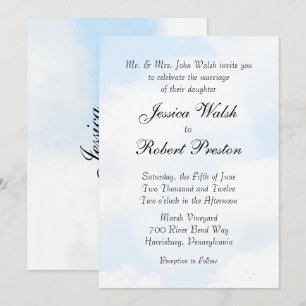 Invitations de mariage Blue Cloud