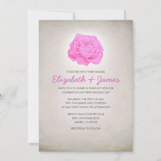 Invitations de mariage Brown et rose florale