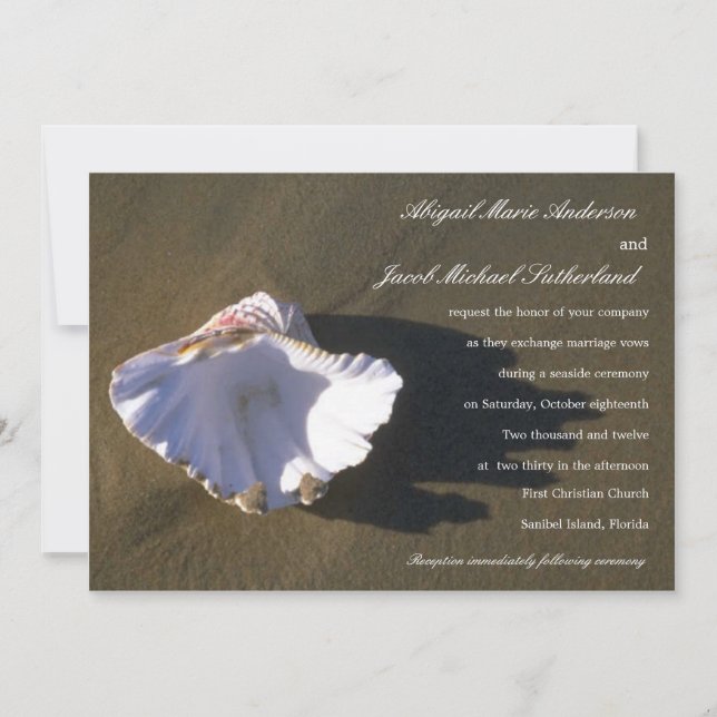 Invitations de mariage Brown Sea Shell (Devant)