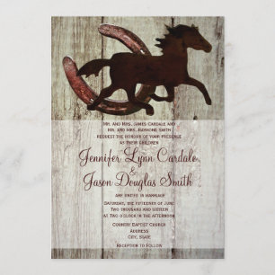 Invitations de Mariage campagnard à cheval Cowboy