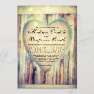 Invitations de mariage campagnard de coeur