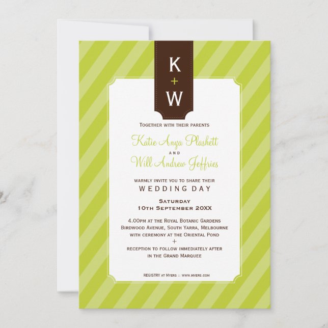 INVITATIONS DE MARIAGE :: candystripe 4P (Devant)