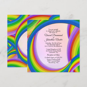 Invitations de mariage chaotique arc-en-ciel