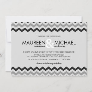 Invitations de mariage Chevron Zig Zag