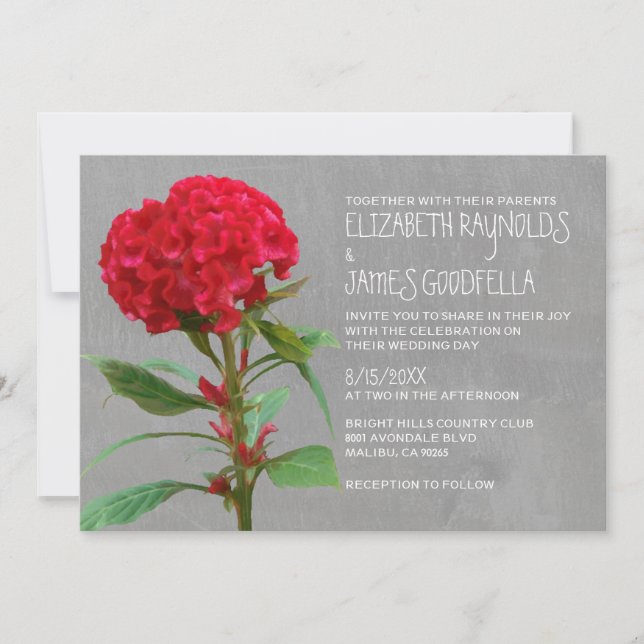 Invitations de mariage Cockscomb (Devant)