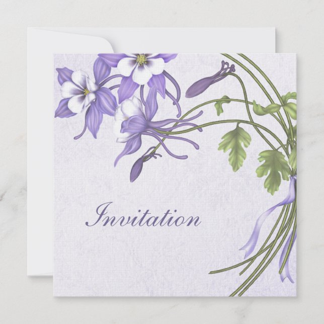 Invitations de mariage Columbine - Champagne métal (Devant)