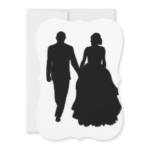 Invitations de mariage Couple Silhouette