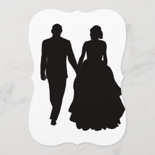 Invitations de mariage Couple Silhouette