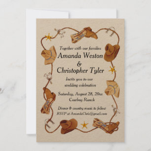 Invitations de mariage Cowboy
