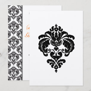 Invitations de Mariage damassé noir
