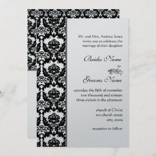 Invitations de Mariage damassé noir