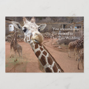 Invitations de mariage d'amour de girafe