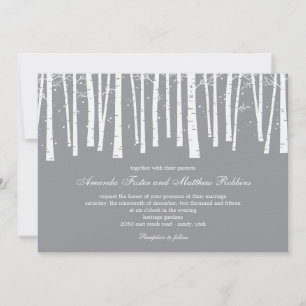 Invitations de mariage dans la forêt d'hiver