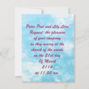 Invitations de mariage dans le nuage du ciel.