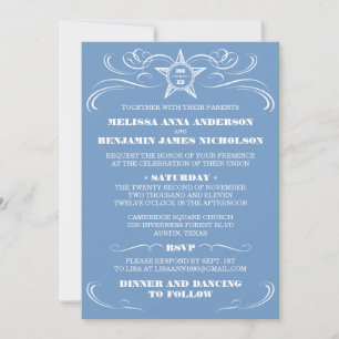 Invitations de mariage dans le style bleu du Sud