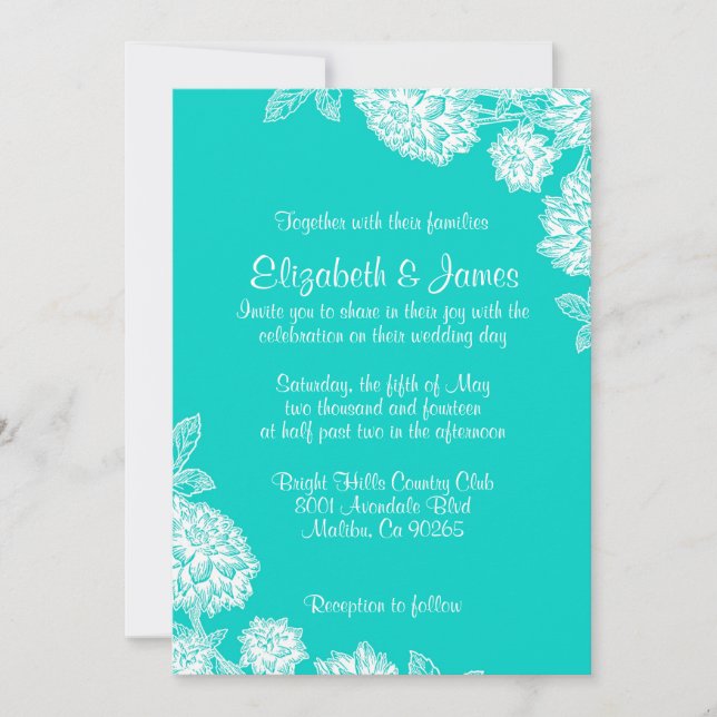 Invitations de mariage d'Aqua (Devant)