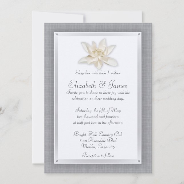 Invitations de mariage d'argent (Devant)