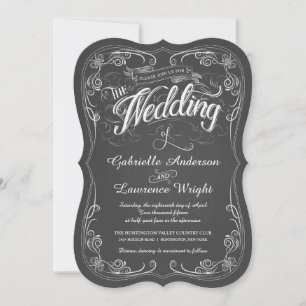 Invitations de mariage d'art au bistrot Ornate Cha