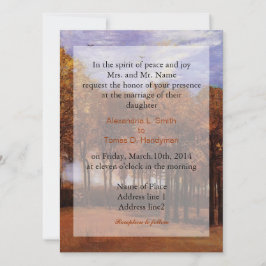 Invitations de mariage d'art, Paysage d'automne
