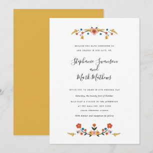Invitations de mariage d'art populaire