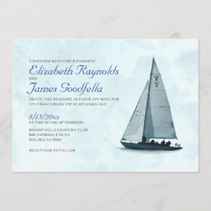 Invitations de mariage de bateau