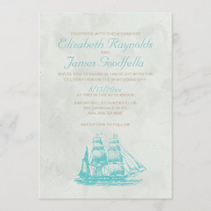 Invitations de mariage de bateaux rustiques