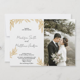 Invitations de mariage de blé avec photo