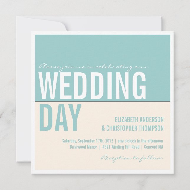 Invitations de mariage de blocs graphiques moderne (Devant)
