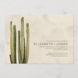 Invitations de mariage de cactus de pays