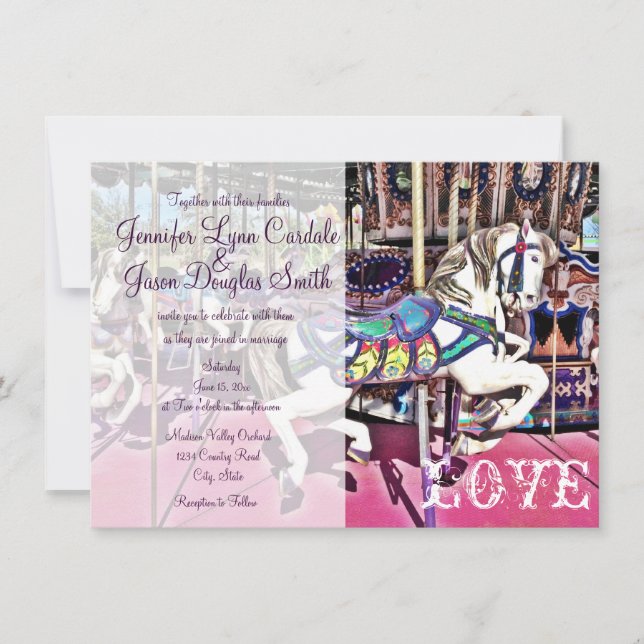 Invitations de mariage de carnaval de cheval de (Devant)