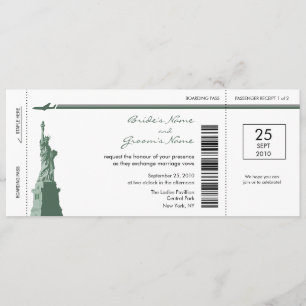 Invitations de mariage de carte d'embarquement de