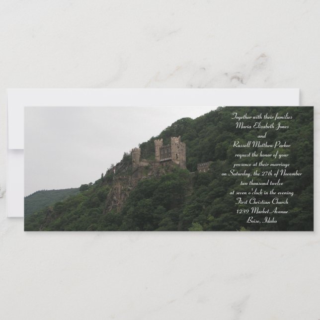 Invitations de mariage de château (Devant)